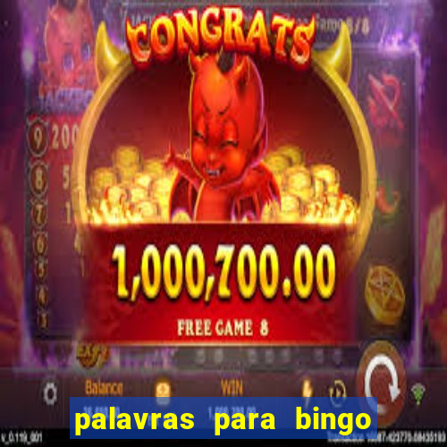 palavras para bingo cha de bebe